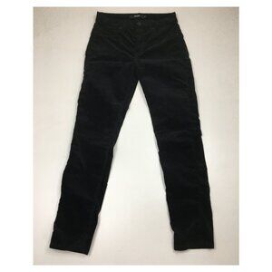 HUDSON Black Velvet Velour BARBARA Super Skinny Faux Pockets Logo Hardware Jeans